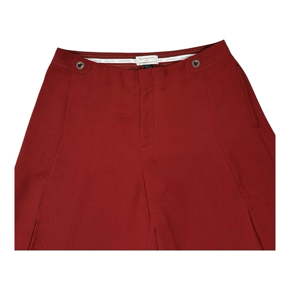 Anthropologie Rust Red Cropped Wide-Leg Pants - Picture 5 of 15